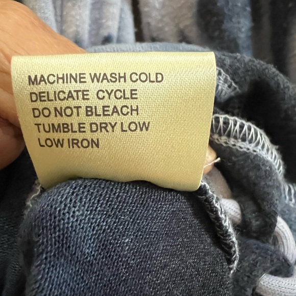 Halcyon Blue & White Tie-Dye Lace-Up Side Long Sleeve Top | Size M - Picture 5 of 5